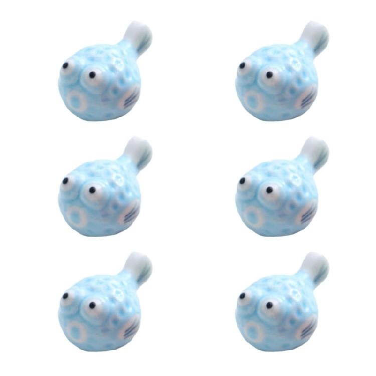 6 Pack Chopstick Rests Cute Pufferfish Shaped Chopstick Holders Ceramic Rests