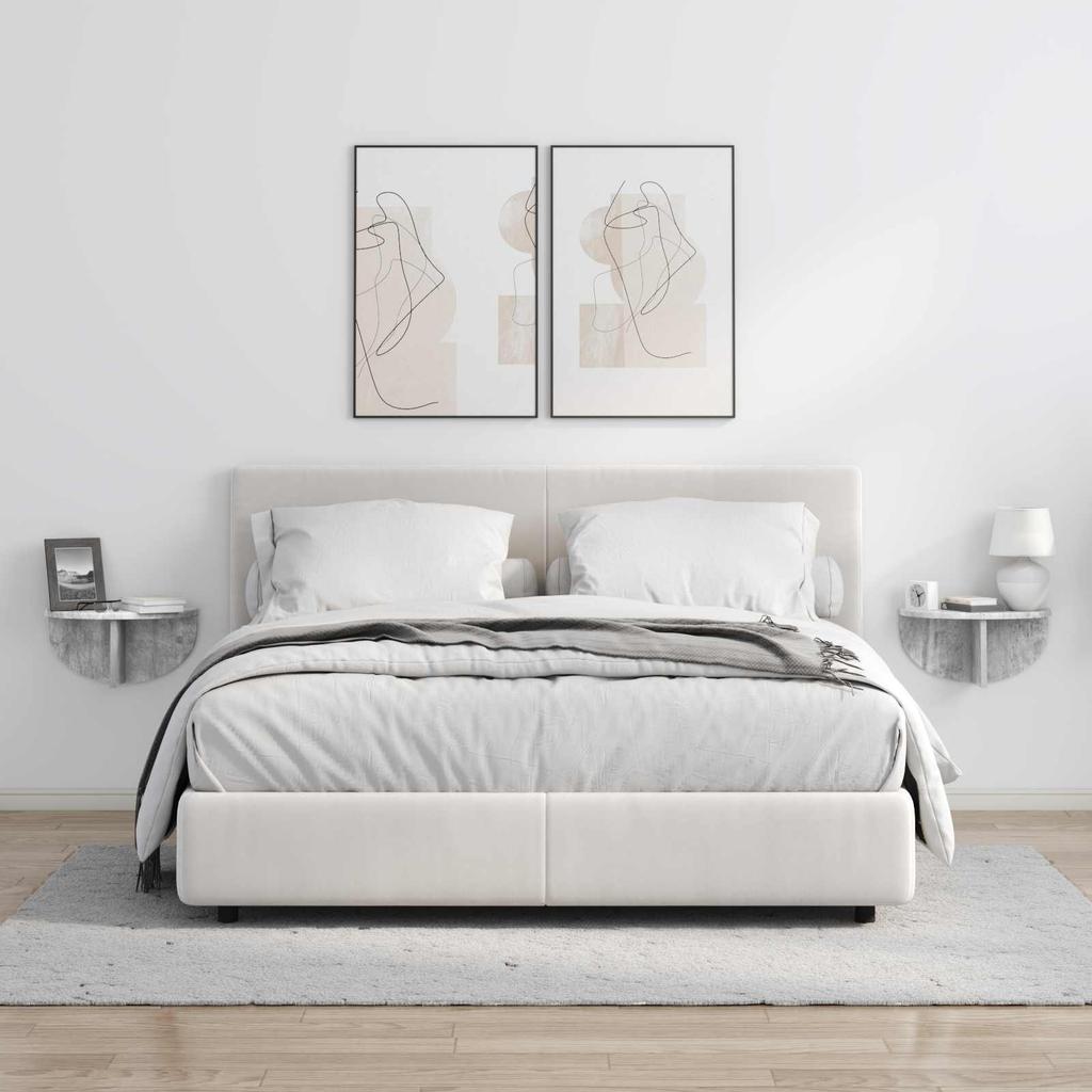 Wall Mounted Shelf Concrete Grey 38 x 19 x 19 cm Particleboard