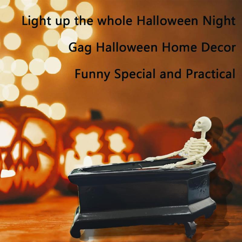 Skeleton Candle for Halloween Decorations Gothic-Inspired Long-Burning Crafted for a Haunting Ambiance the Perfect Ghostly Gift