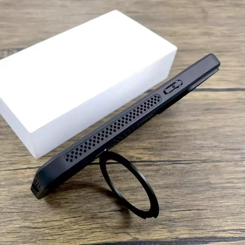 Luxury Heat Release Case For iPhone 17 16 15 14 13 12 Pro Max Plus 16Pro iPhone16 For Magsafe Mag Safe Wireless Charge Stand Covers
