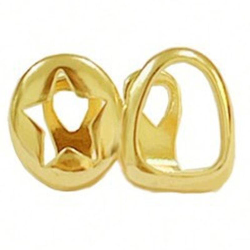 Hip Hop Teeth Jewelry Round Star Shape Dental Accessory Copper Texture Suitable for Adults Teens and Cosplay Enthusiasts