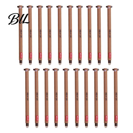 Soft Rubber Grip Pen 20Pcs Cartoon Animal Erasable Gel Pens for Kids 0.7mm Cute Cap Design Smooth Writing Stationery Easy Erase Fun School Supplies