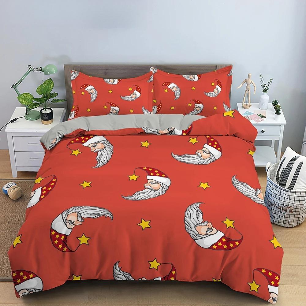 3d feliz natal branco conjuntos de cama natal edredão/colcha conjunto poliéster consolador capa rei rainha gêmeo completo vermelho arco bege