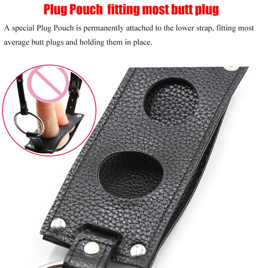 Leather Strapon Butt Plug Dildo Harness Chastity Panties BDSM Bondage Restrained Sex Toys For Men Adult Chastity Belt Device