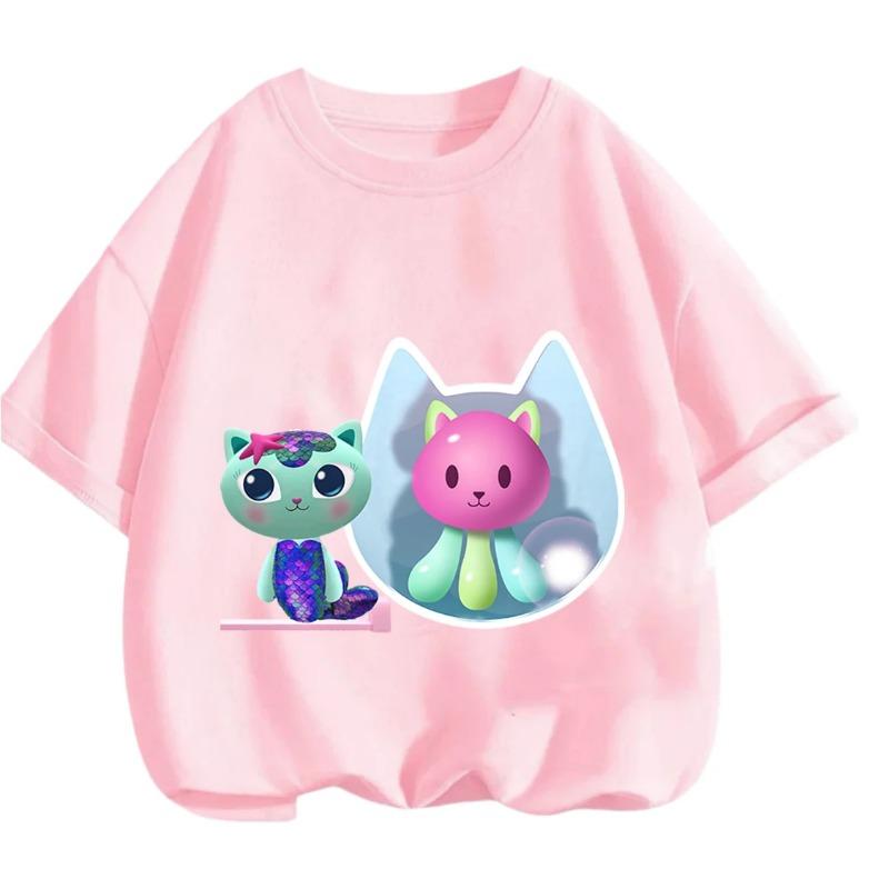 Axolotl Graphic Print Creative T-Shirts, Soft Comfy Crew Neck Short Sleeve Tee, Girls' Summer Tops