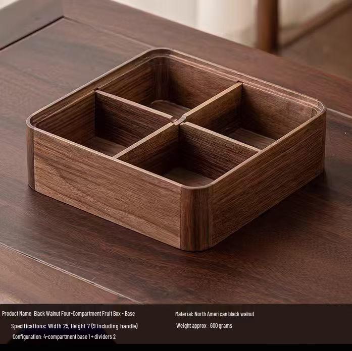 Walnut Wood Multi-Layer Nut and Snack Box