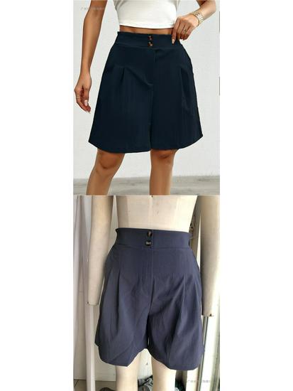 2026TK Summer Women's High-Waisted Loose Wide-Leg Shorts