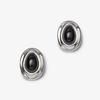 French Retro Niche Irregular Oval Black Agate Unique S925 Silver Needle Earrings Light Luxury High-End Earrings Women