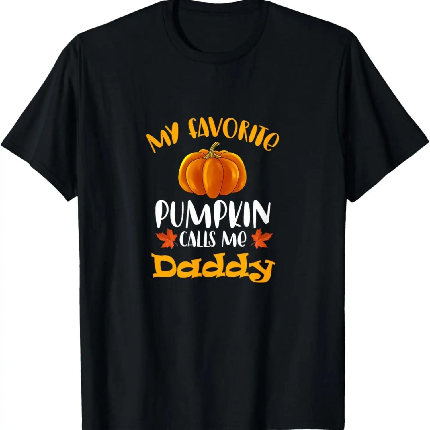 MY FAVORITE PUMPKIN CALLS ME DADDY AUTUMN FAMILY CUTE NAMES T-Shirt S чёрный