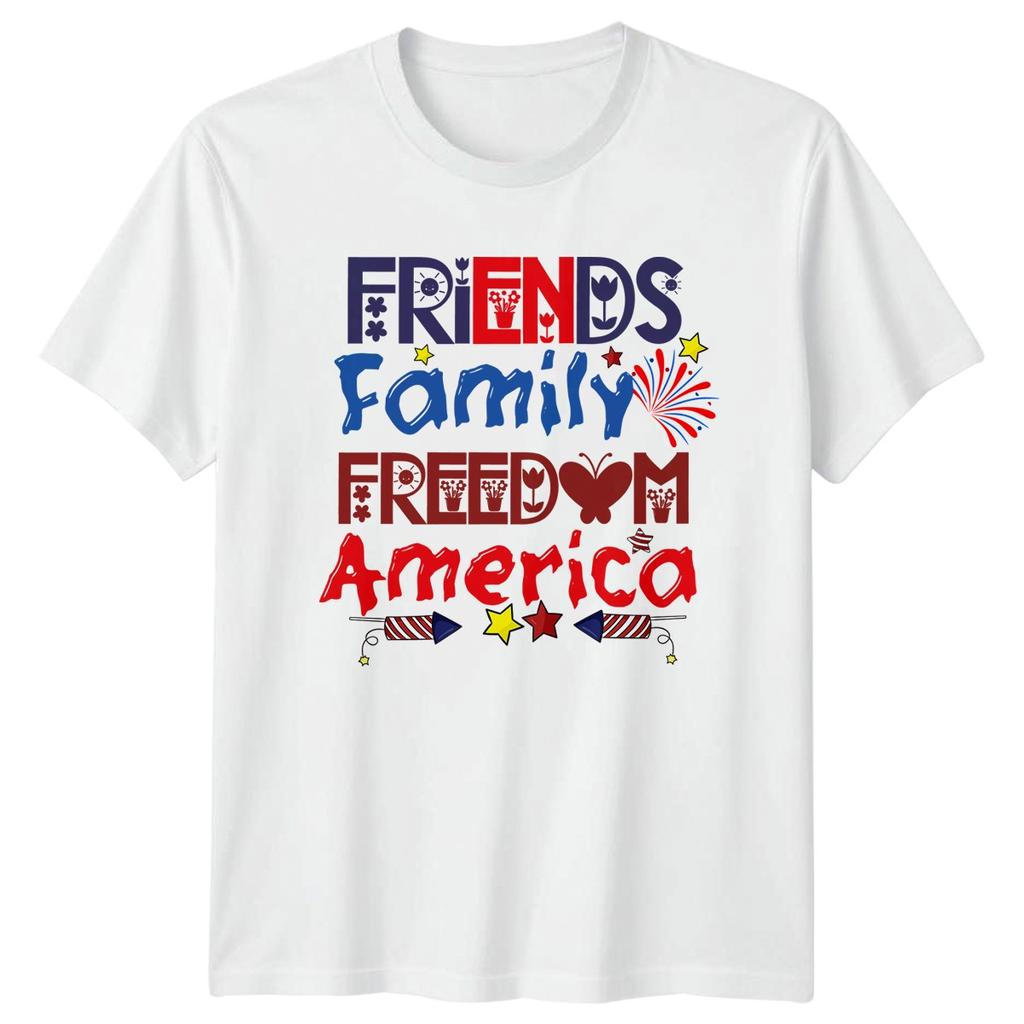 Friends Family Freedom America USA Patriotism Fourth of July Unisex Unisex Graphic