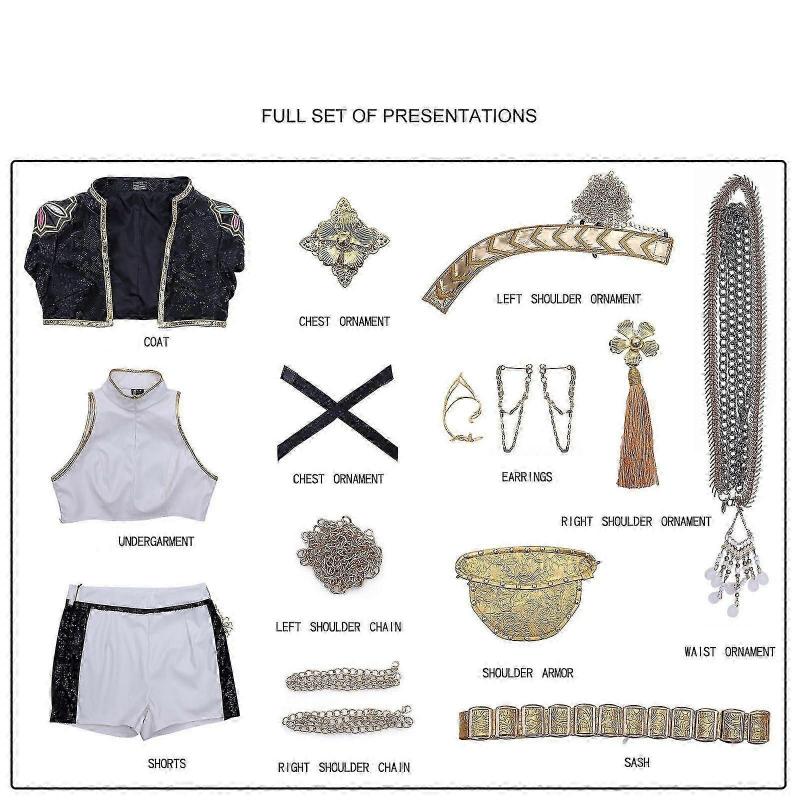 Kpop Demon Hunters Rumi Cosplay Costume Set Halloween Party Fancy Dress For Womens