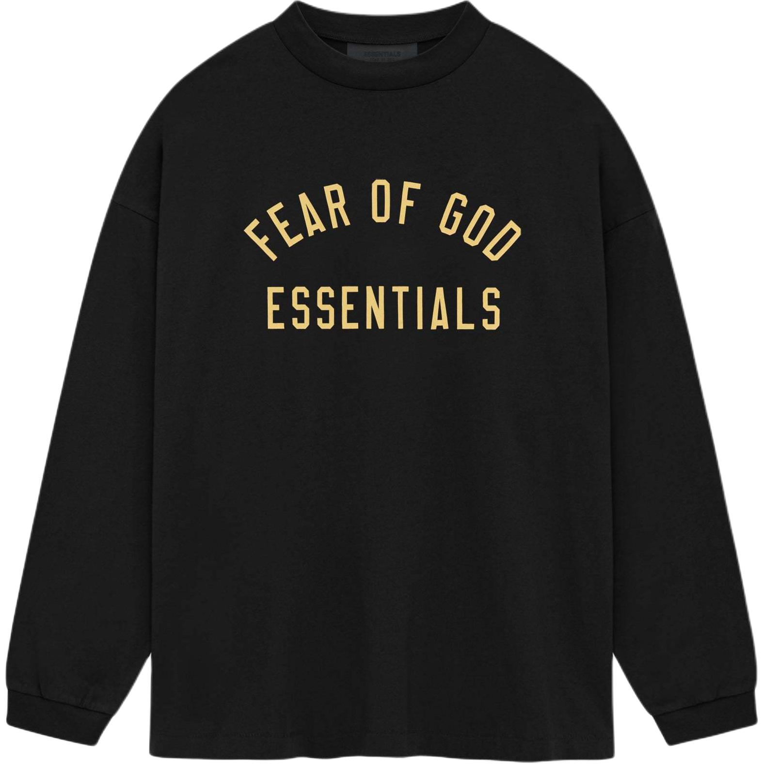 

Fear of God Футболка Essentials Jersey с длинным рукавом, черная, мужская, топы 125BT244200F