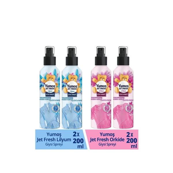 

Yumoş Jet Fresh Clothing Spray Lilyum 200 Ml 2 Pieces + Orchid 200 Ml 2 Pieces