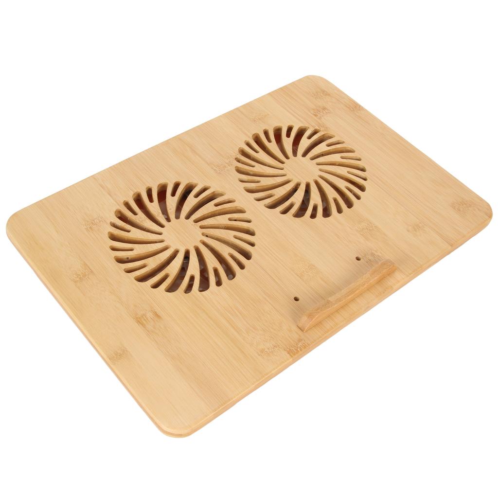 Bamboo Laptop Cooling Pad for Up To 17in Laptop Fast Cooling 2 Levels Adjustment Prevent Sliding