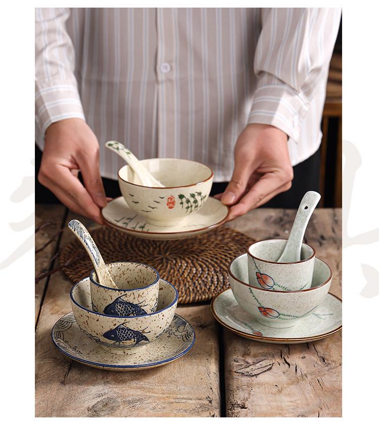 Hand-Painted Retro 6-Inch Round Ceramic Plate - Bone Dish, Spittoon, Tea Snack, Dried Fruit, Small Snack, Pastry Plate.