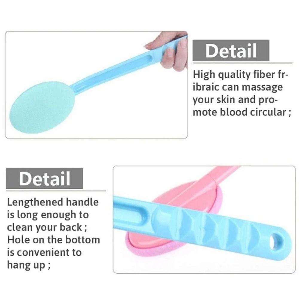 Replaceable Applicator Pads Shower Body Scrubber Long Handle Body Lotion Applicator Legs