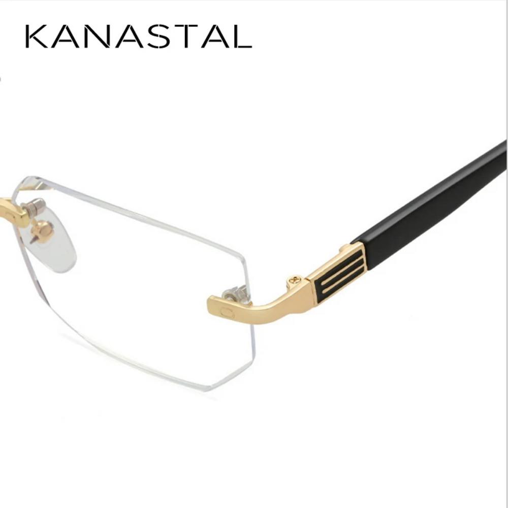 Men Blue Light Blocking Reading Glasses Women Dimond Cutting Rimless Eyeglasses Frame Anti Fatigue Hyperopia Presbyopic Eyewear