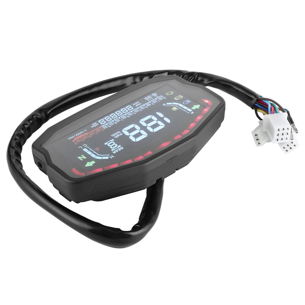 Universeller Motorrad-Kilometerzähler LED LCD Digitaler Tachometer Drehzahlmesser Instrument