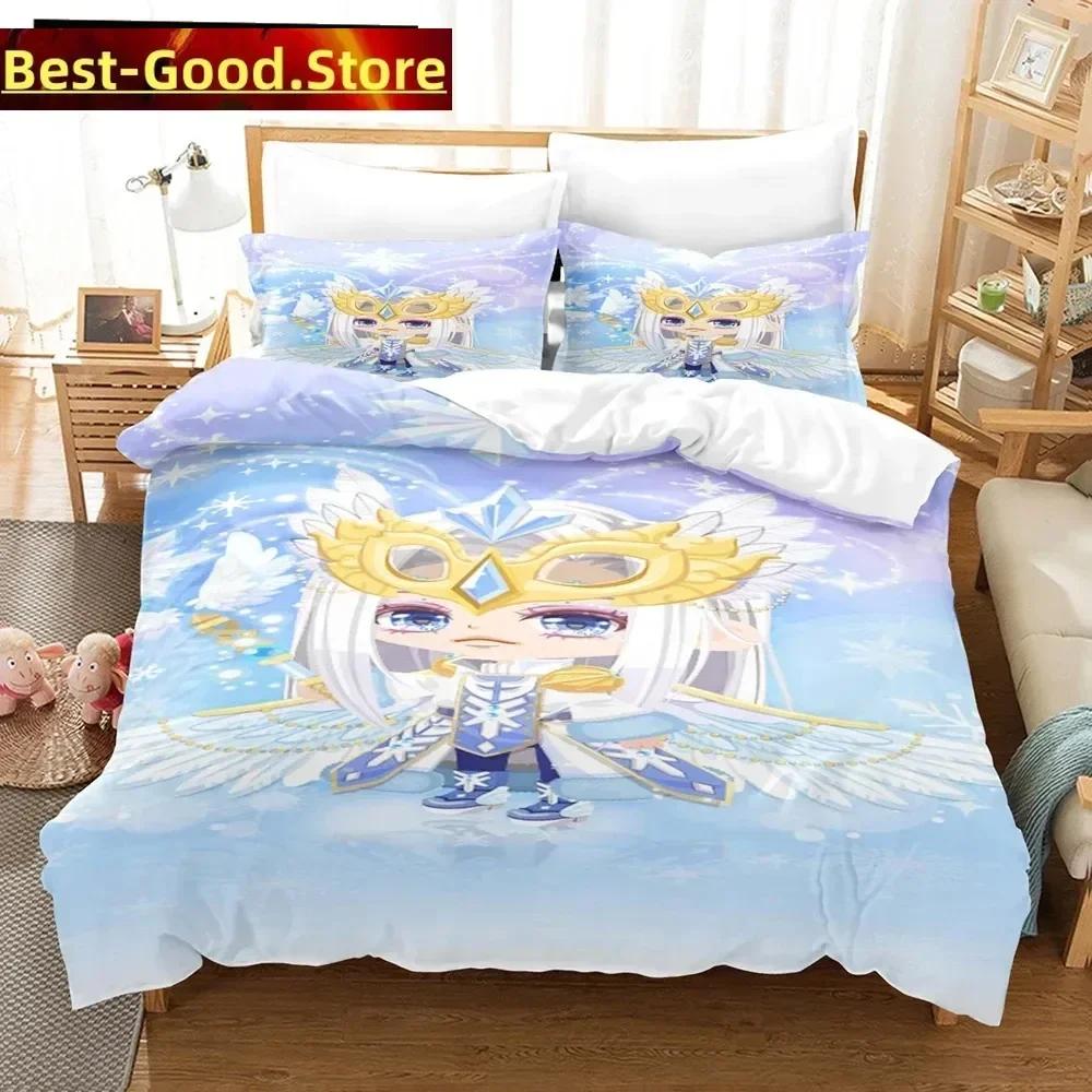 3D Anime Gacha Girl Povlečení s povlakem na polštář Potah na přikrývku Měkké Jednolůžko Dvojlůžko Queen Super King Velikost Domácí textil