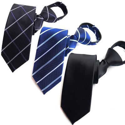 [FANGXI] One-Touch Tie, 5-Second Attachment, No-Tie Tie, 8cm, Zip-Type, Formal, Men's, No Ironing, Washable, Business, Casual, Job Hunting, Black,