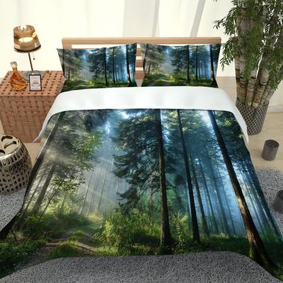 Kinderzimmer Bettbezug-Sets 3D-Druck Pflanze Wald Tiefer Wald, Bettwäscheset Einzelbett Twin Full Queen King Size Bett + Kissenbezug