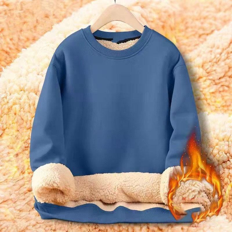 Men's Sweatshirt Women's Autumn Winter Fleece Pullover Fashion Casual Round Neck Sweater Coat Casual Solid Men Clothing