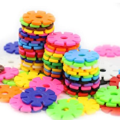 100 Stück/200 Stück/Los Plastik Schneeflocken Bausteine für Kinder Konstruktionsspielzeug Kinder 3D Puzzle Baby Zusammenbauspielzeug Spiel Kinder