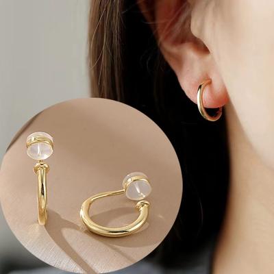 Imitation Retro Metal Ring Silicone Ear Clip Without Piercing Fashio Luxury Women