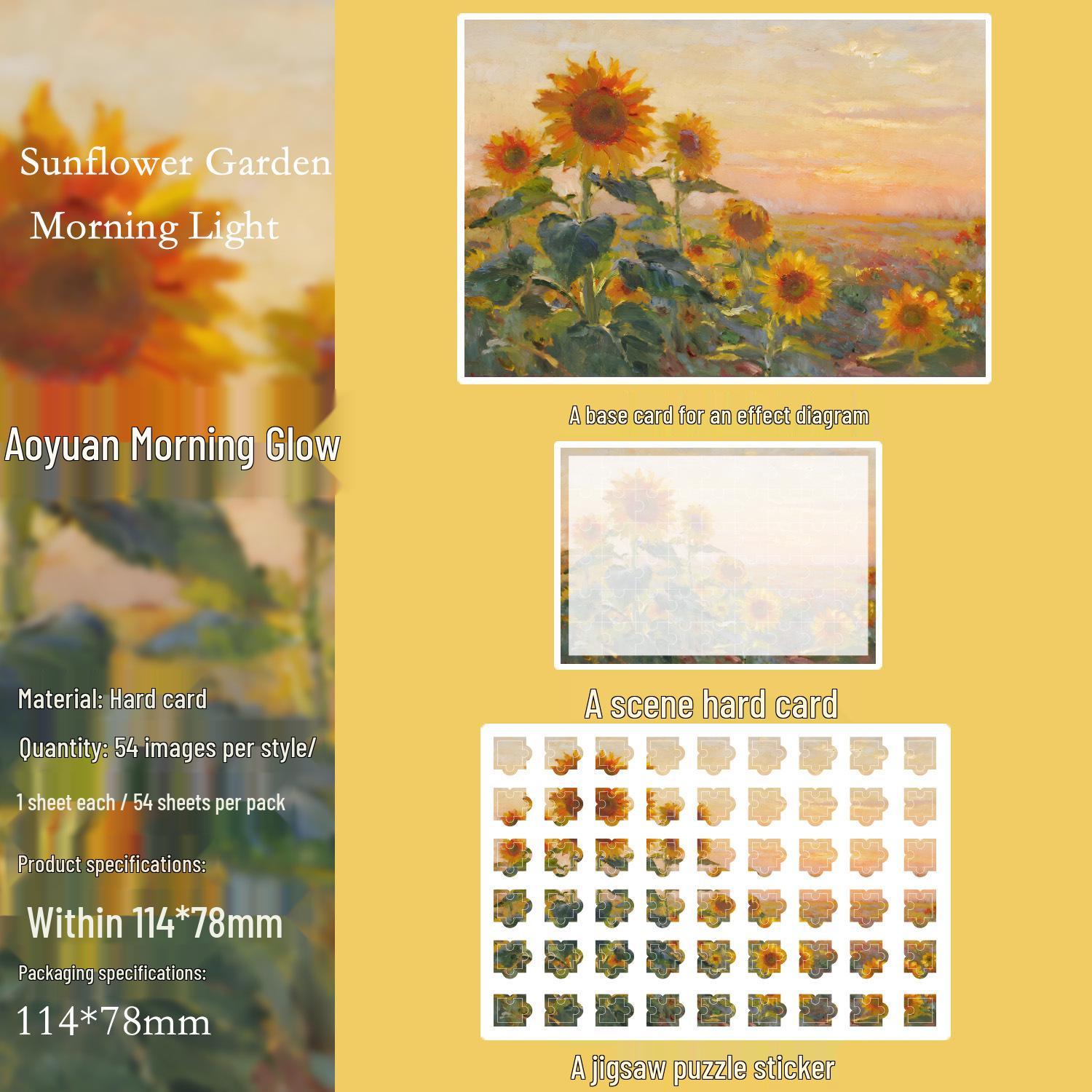 Наклейки-пазлы серии «Импрессионисты» от Моне «Темная тень»: Коллаж в стиле ретро с пейзажами для дневника, 54 листа