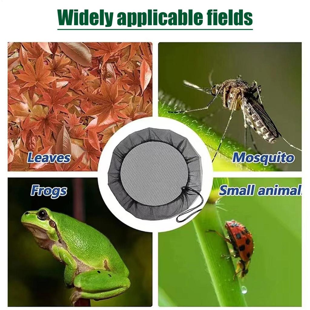 Leaf-proof Bucket Cover Rain Bucket Protective Cover Insect-proof Screen For Water Tanks Adjustable Drawstring Barrels Netting