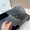 Spring and Summer New Heavy Industry Rhinestone Letter Washed Hole Baseball Cap American Personality Small Fragrance Gradual Change Cap Woman
