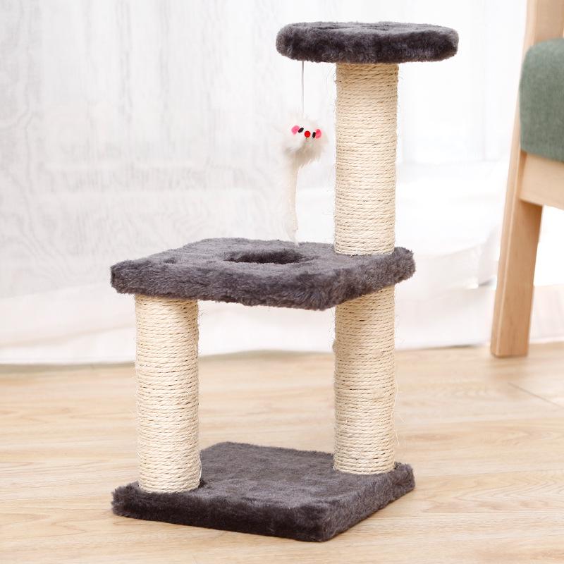 Cat Climbing Frame, Three-layer Sisal Cat Scratch Column, Toy to Relieve Boredom for Small and Medium-sized Cats