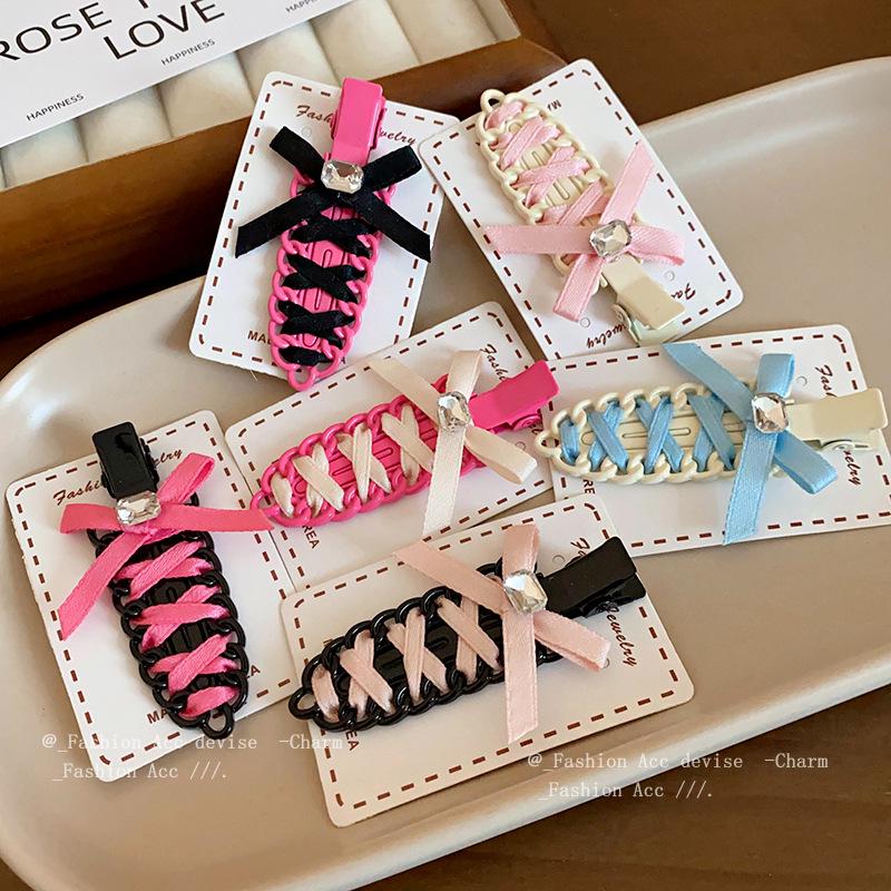 

Rhinestone Bow Duckbill Hair Clip - Elegant Luxury Accessory for Women