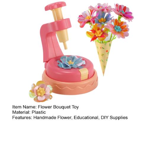 1 Set DIY Fabric Flower Bouquet Kit Kids Handmade Colorful Flower Making Toy Toddlers Girls Educational Floral Bouquet Arts Crafts Activities Toy