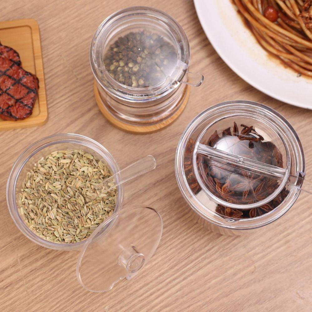 1Pcs Acrylic Spices Bottles S/M/L Powder Storage Can Durable Seasoning Jars