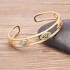 New Luxury Creative Design Turkish Evil Eye Cuff Bangle For Women Men Zircon Jewelry Hot Sale Party Wedding Lucky Gift Wholesale