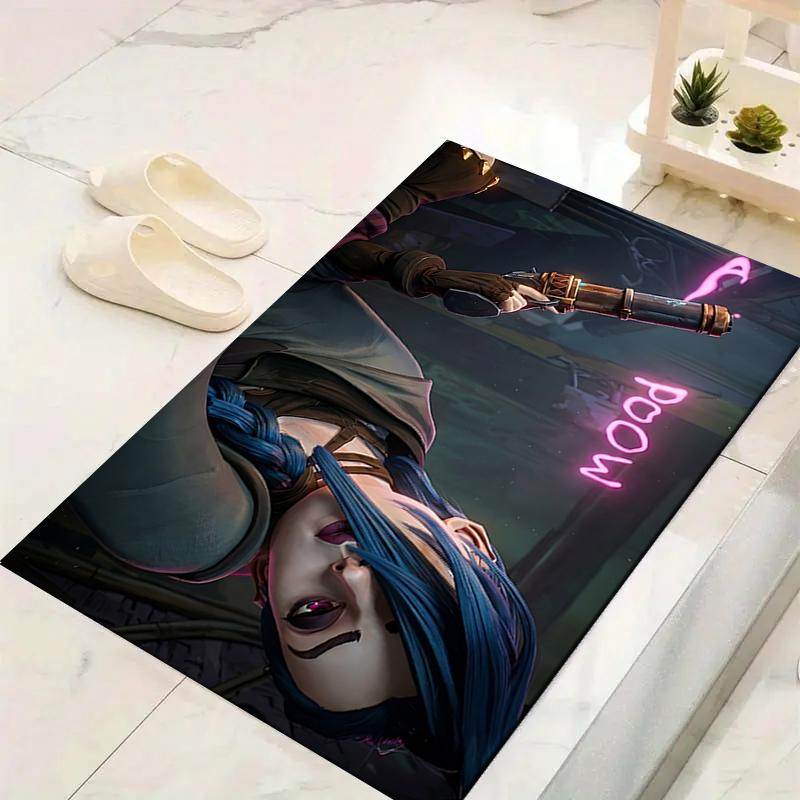 1Pc Powerful Neon Artwork Rug, Office Carpet Indoor Outdoor Doormat, Non-Slip, Comfortable, Living, Christmas Halloween,  Xmas Gift S1288