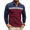Men’s Long Sleeve Colorblock Polo Shirt