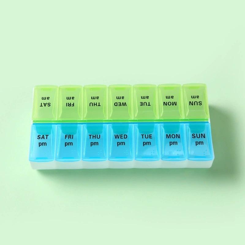 Organizzatore di Pillole 7 Giorni su 7 Porta Pillole Mattina e Sera Scatola per Conservazione Medicine da Viaggio Divisore per una Facile Gestione delle Medicine