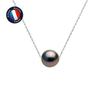 Necklace - - Tahitian Cultured Pearl A+ - White Gold - 8-9 Mm - 42 Cm