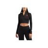Puma Logo Embroidered Cropped Jacket Women Jackets Black 536628-01