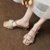 Outside Heeled Sandals Easy Wears 2025 Trend Shoes for Women Top Designs Vip 39 Slides On Promotion Summer Woman Slippers Sale