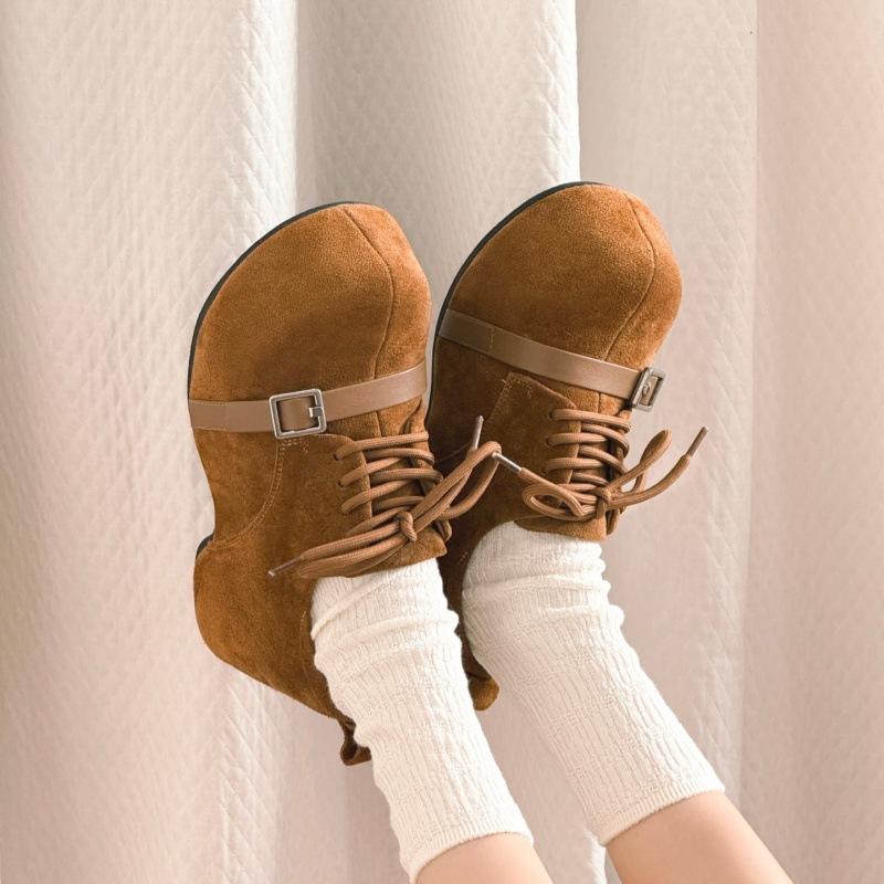 Retro Dicksohlige Schnür-Bacon-Schuhe für Damen im Herbst 2025, Bequeme Absatz erhöhende Loafer Damen Sneaker
