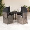 Vidaxl 5-Cz. Garden Furniture Set With Cushions, Grey, PE Rattan