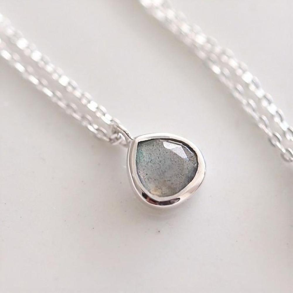 [Silver925] Water Drop Labradorite Necklace (7028327)
