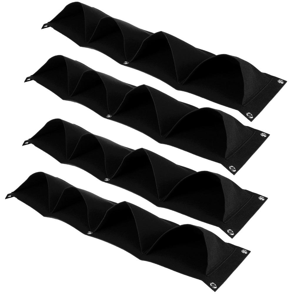 4PCS Felt Wall Plant Bag Reusable Plant Grow Bag Durable Hanging Grow Bag  Outdoor Gardening