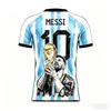 New Messi Summer 3D Printable Family Clothing Football Shirt T-shirt Is Loose and Comfortable Suitable for Daily Wear