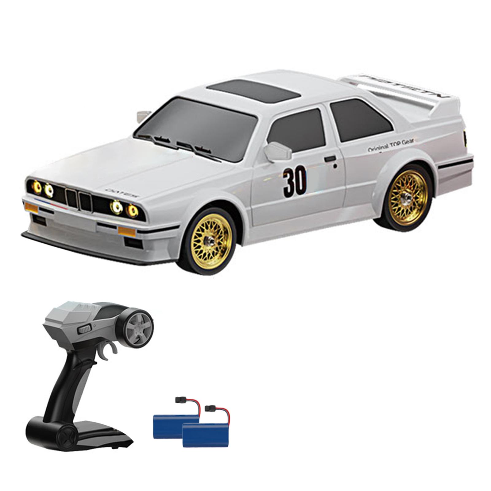 Пульт дистанционного управления Дрифт Автомобильный пульт дистанционного управления Автомобильный пропорциональный дроссель 1/16 2,4 ГГц 30 км/ч Пульт дистанционного управления 2 battery белый