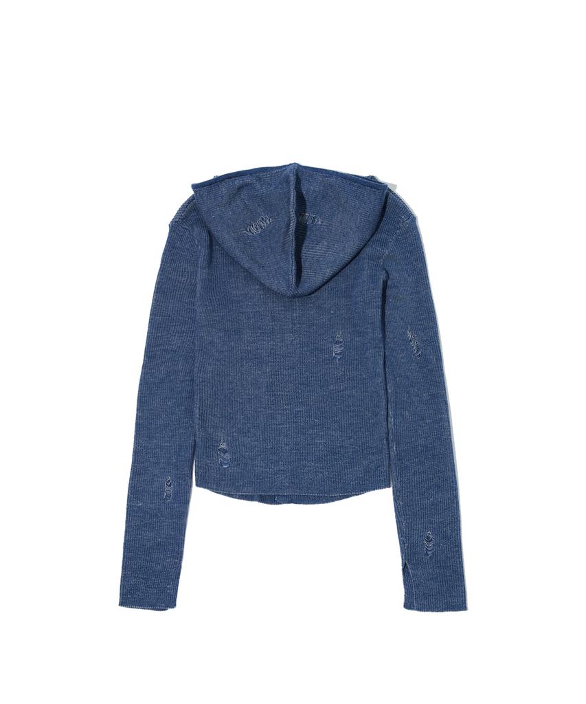 CRITIC Wormhole Hoodied Knit(For Women) Blue