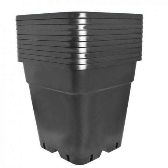 10 × 1 Gallon Square Black Nursery Pot Plastic Plant Flower Pots Re-ble